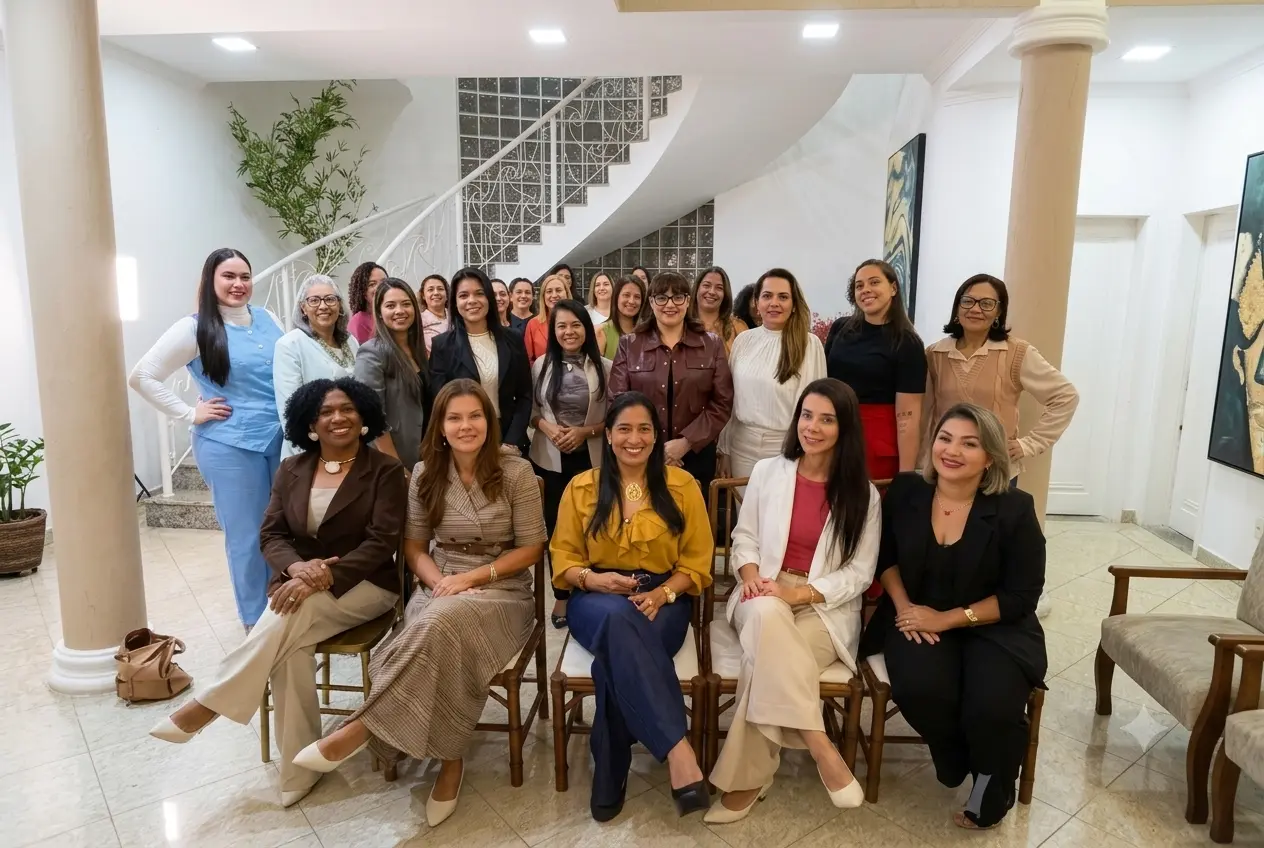 Grupo de empreendedoras em edição do Café com Networking